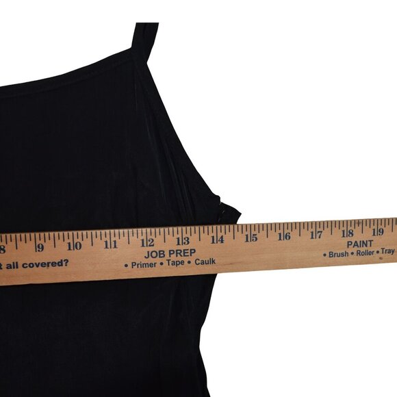 Rusty Black Satin Slip Dress Fits XS-S Adjustable Straps Minimal Surf Beachwear - Picture 5 of 8